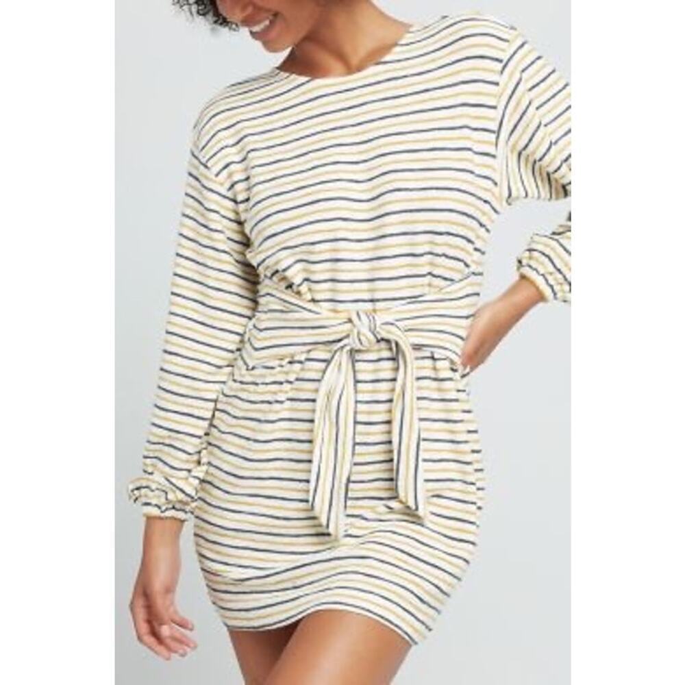 L*Space Everywhere I Go Mini Dress Large Surfs Up Stripe Large Beach Pool Resort